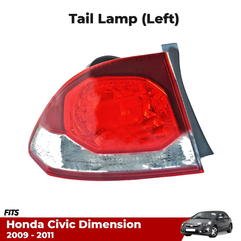 Tail Light Rear Lamp no Bulb Left Fits Honda Civic FD 4 Door Sedan 2009-11 D06