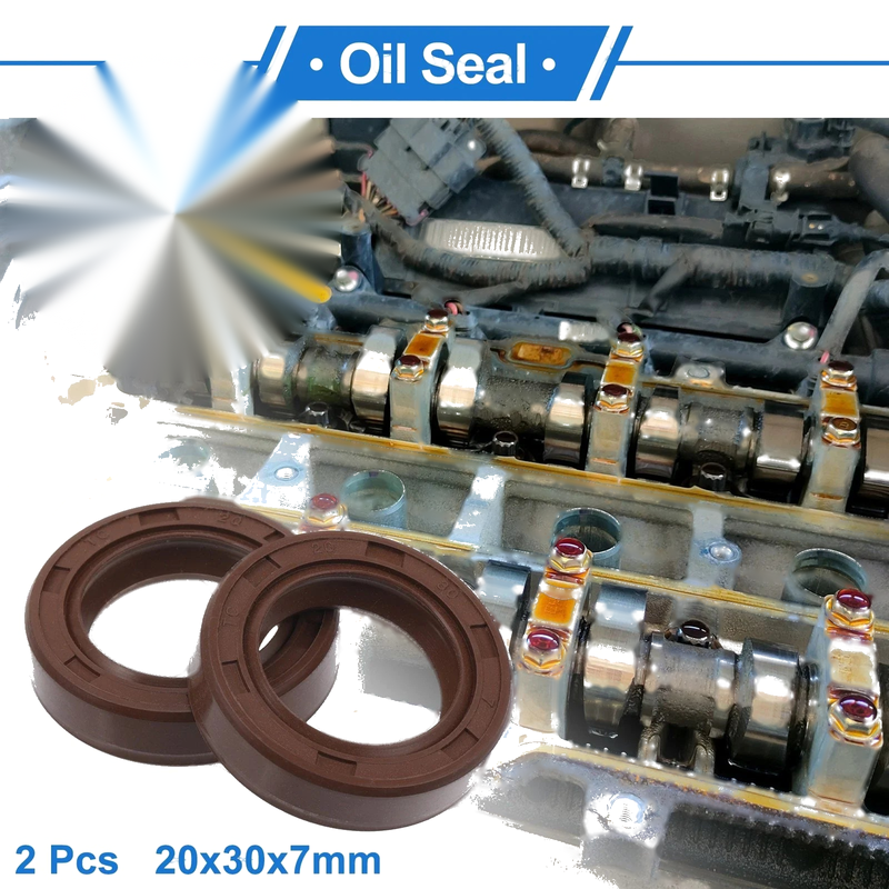 Vehicle Oil Seal 20x30x7mm Brown 2 x Seal Ring Rotary Shaft Seal FKM Rubber