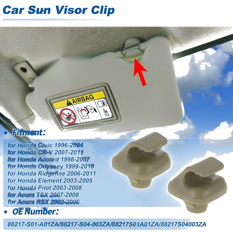 Honda Civic Beige Sun Visor Clip (1996-2004)