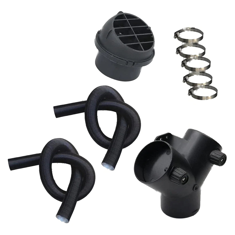 Diesel-Heater 75mm Pipe Ducting Y Piece + Warm Air-Outlet Vent + Hose Clip