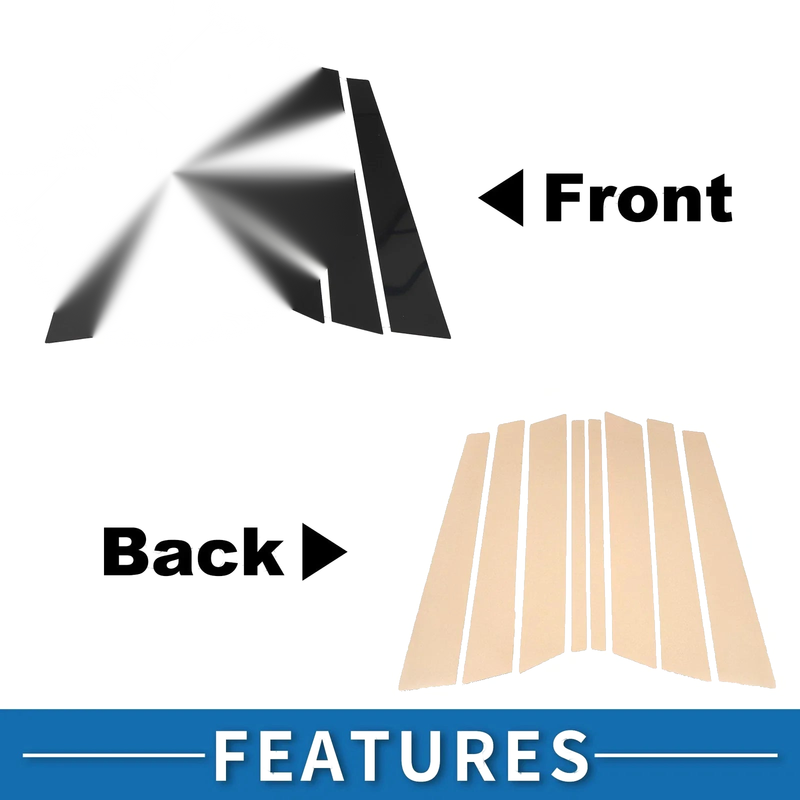 BMW X5 (1999-2006) Black 8 Pcs Door Pillar Window Trim