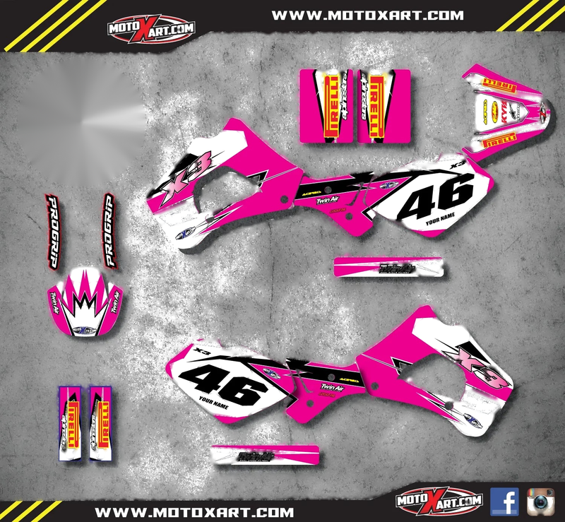 Polini X3 Full Custom Graphic Kit 99-04 - SHOCKWAVE PINK Stickers/Decals