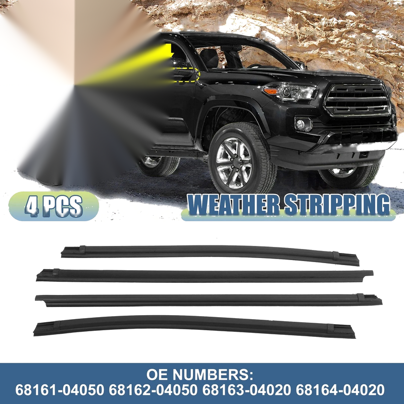 Toyota Tacoma 4pcs Window Weatherstrip Door Seal Belt (2005–2015)