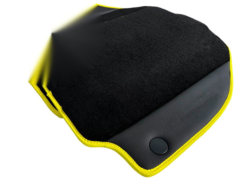 Ferrari 488 GTB Black Tailored Carpets with Yellow Trim Floor Mats (2015-2020)