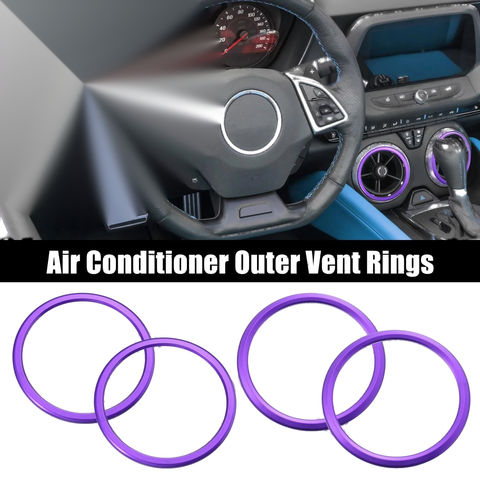 Chevrolet Camaro (2016-2020) Purple 4 Pcs AC Outer Vent Rings Trim Covers