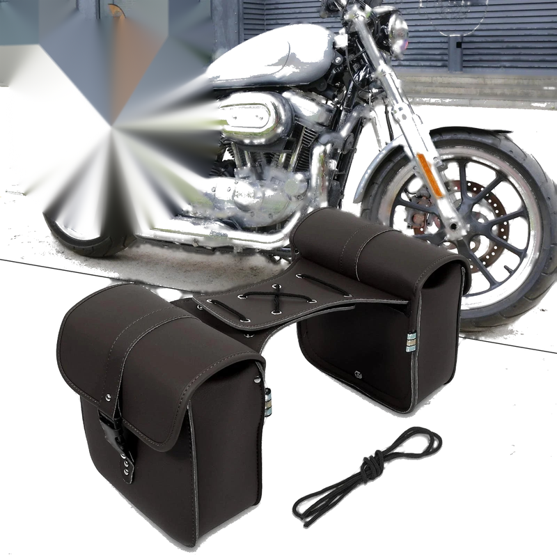 Motorcycle Pair Side Bag Saddlebag with Quick Release Buckles Dark Brown