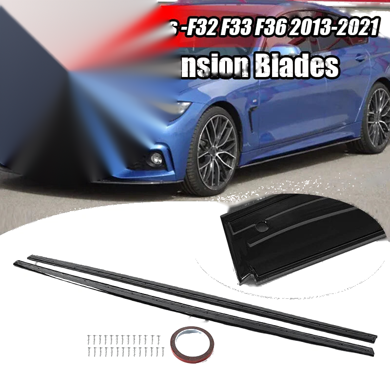 BMW 4-Series F32 F33 F36 M Sport Gloss Black Side Skirts (2014-2020)