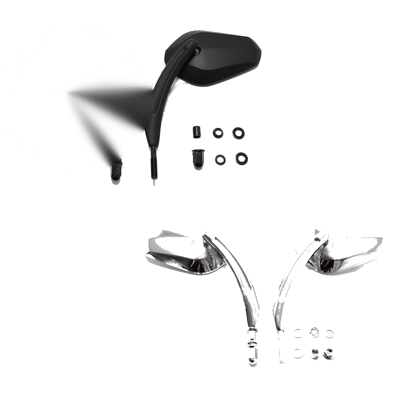 Harley Cruiser Touring Generic Diamond Rear View Mirrors Motorcycle Fit