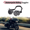 Bike 1Pc Motorcycle Riding Goggles Black Lens Silver Tone Frame ABS
