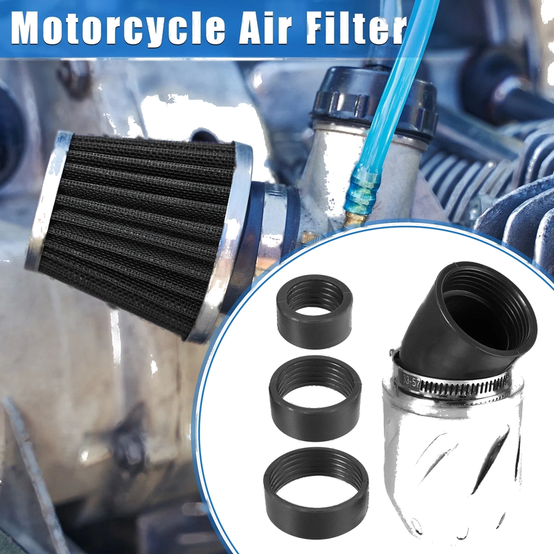 Universal Air Filter 26/35/42/48mm ID 140x70mm Durable Silver Tone