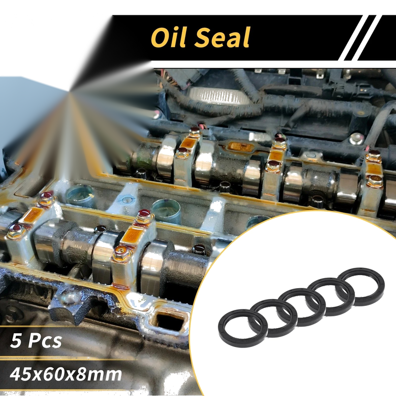 Automotive Oil Seal 45x60x8mm 5pcs Seal Ring Rotary Shaft Seal NBR Rubber