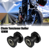 Motorcycle Black 2 x 10mm Drive Chain Pulley Chain Tensioner Rubber Wheel