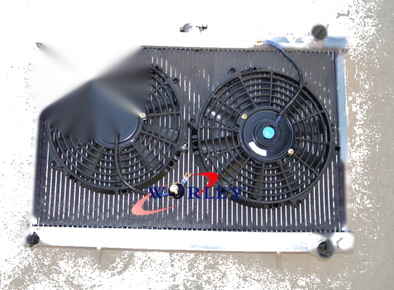 Nissan Skyline S13 R32 Aluminum Radiator +  10" Fans (1989-1994)