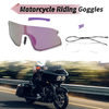 Motorcycle Riding Goggles Purple Lens White Purple Frame PC UV400