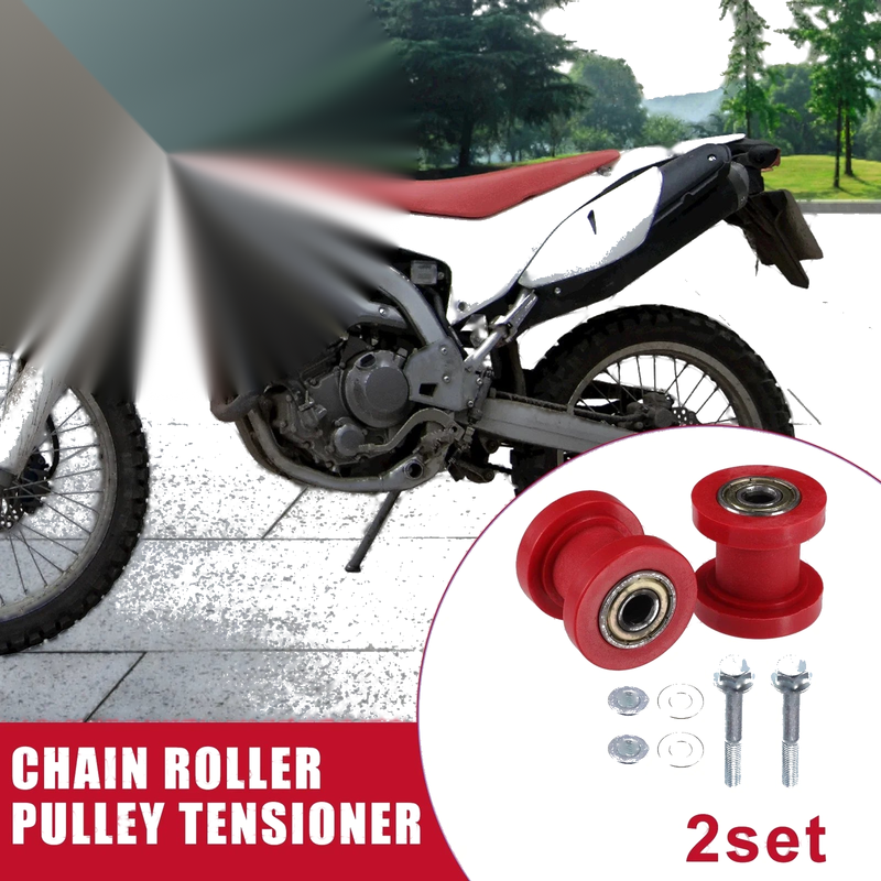 Motorcycle Mini Bike ATV 2x 8mm Chain Roller Pulley Tensioner
