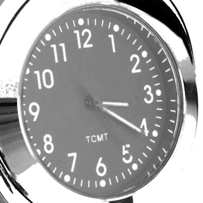 Harley 1 x Chrome/Black 1.25" Handlebar Mount Clamp Clock
