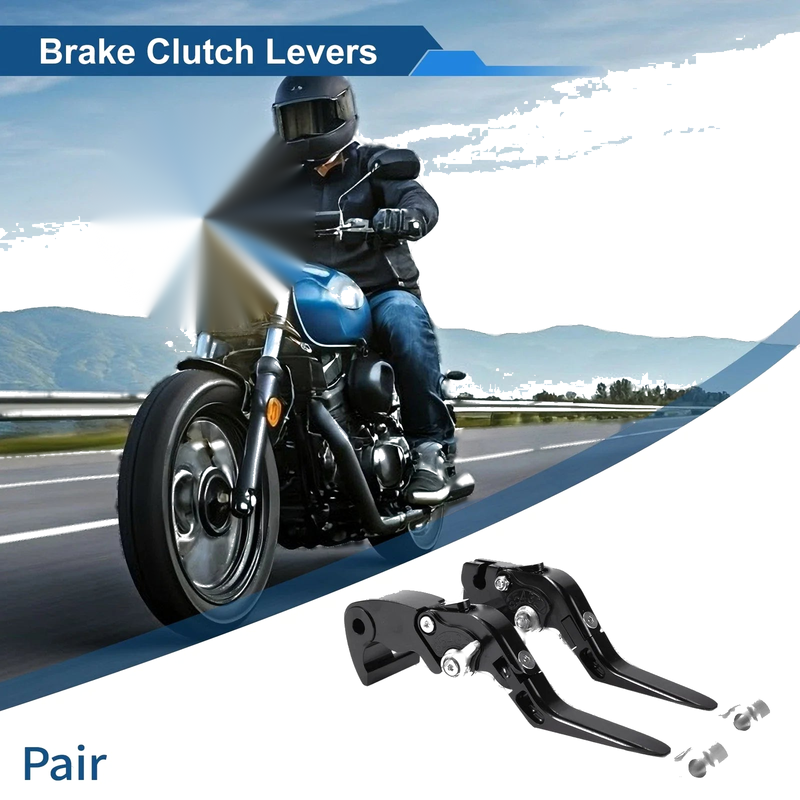 Yamaha YZF R1 Black Handle Silver Tone End Adjustable Brake Clutch Levers