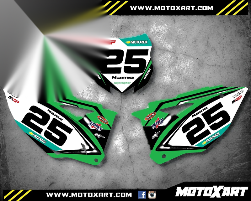 Kawasaki KXF250 RIDER Style Stickers (2013-2016)