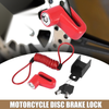 Universal Motorcycle Disc Brake Lock Red with Red Rope Set