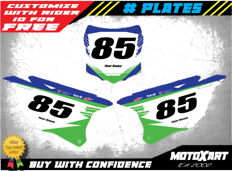 Kawasaki KX 85 Custom Number Plate Graphics (2014-2020)