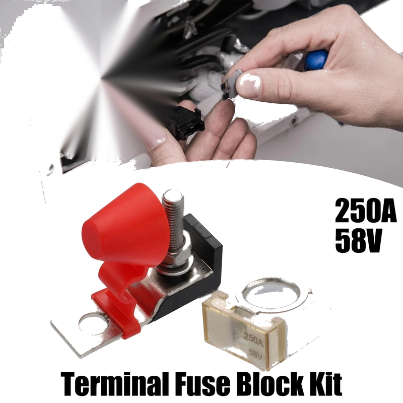 Car Marine Boat 2 x 250A Terminal Fuse Block Kit 58V