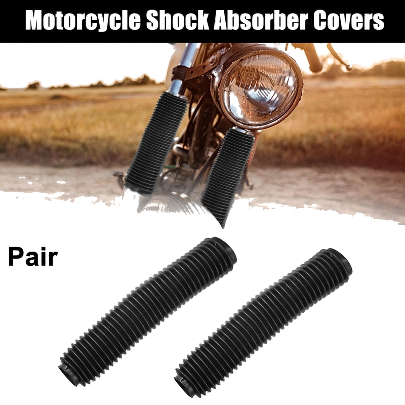 Make Model 1 Pair 390mm Front Fork Boots Shock Absorber Covers Rubber Black