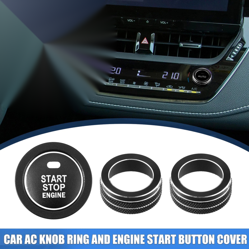 Toyota Corolla AC Knob Ring 4 x Engine Start Button Covers