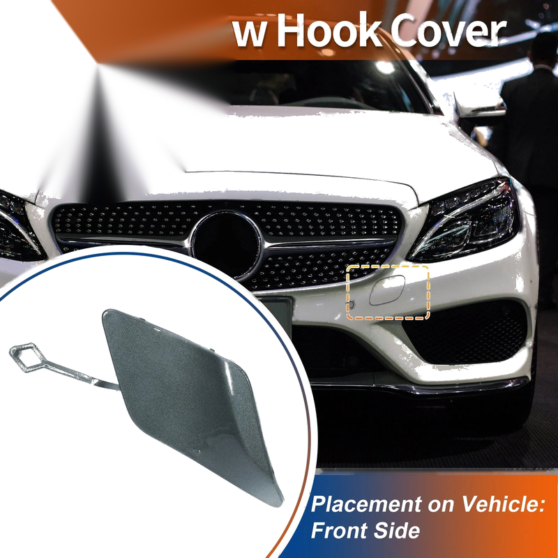 Mercedes-Benz C250 C350 (2012-2015) Grey Front Bumper Tow Hook Cap