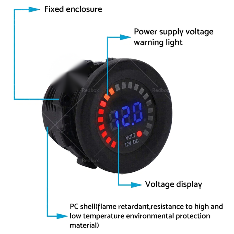 Car Boat Marine Gauge 12V LED Digital Battery Volt Meter Monitor
