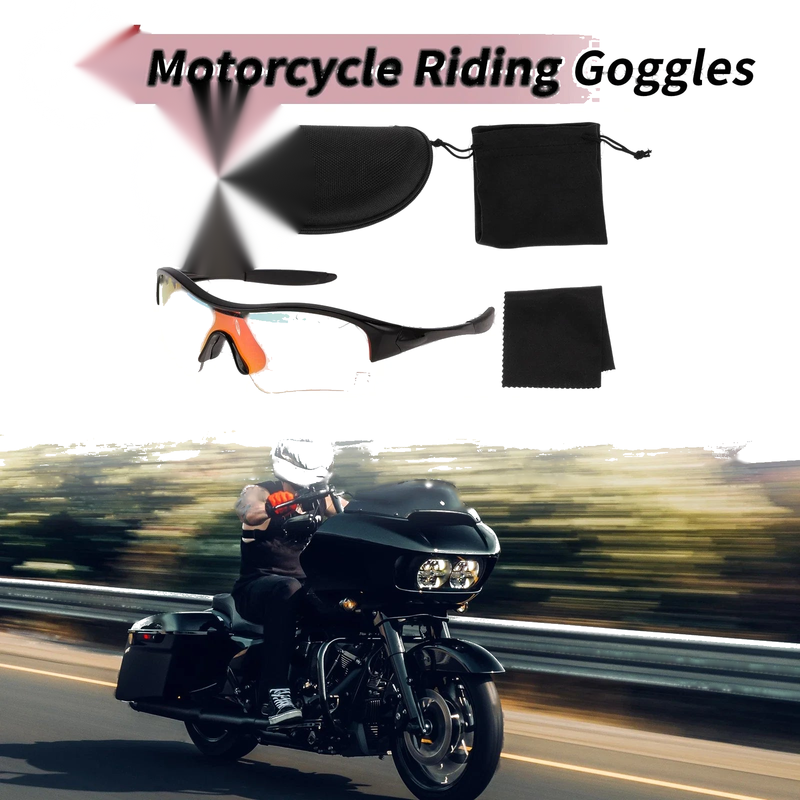 Bike Goggles / 1 x Motorcycle Goggles Light Red Lens Black Frame PC TPU