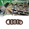 Make Model Oil Seal 25x35x10mm FKM Rubber High Pressure Brown 5 Pcs