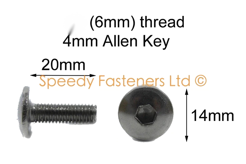 Yamaha YZF-R1 / R6 / R125 Fazer Thunderace Fairing Screws / Black Aluminum /