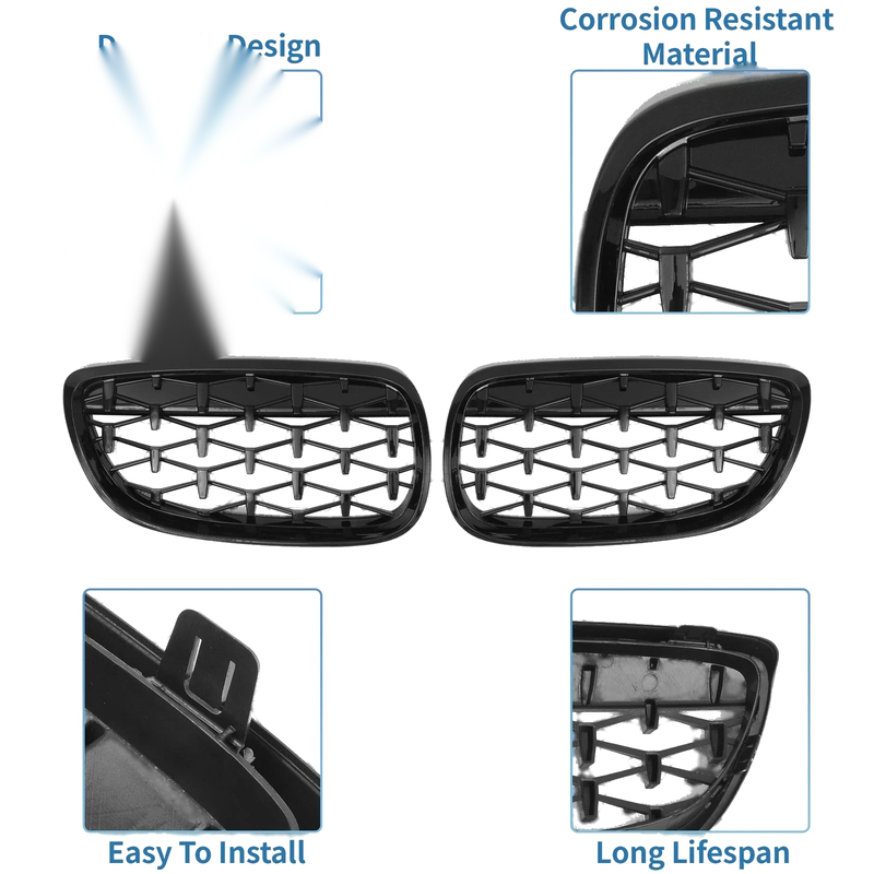 BMW 328xi M3 335xi 328i 335i Black 1 x Front Hood Bumper Grille