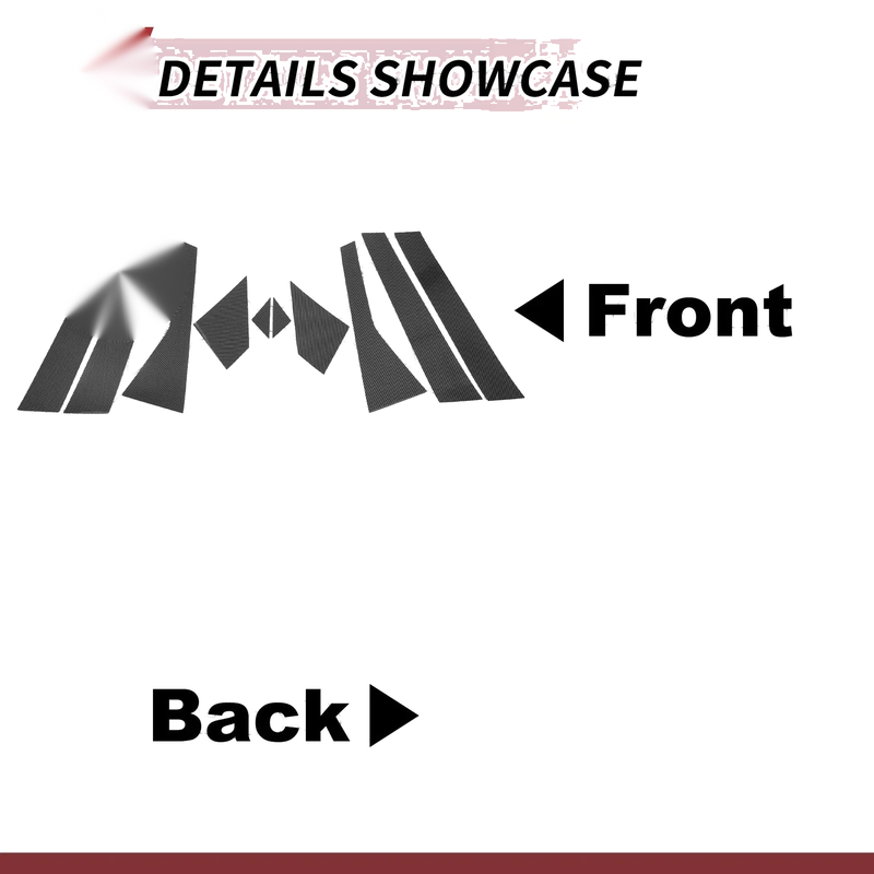 Acura RDX 10 Pcs Door Pillar Window Trim CFP Black (2007-2012)