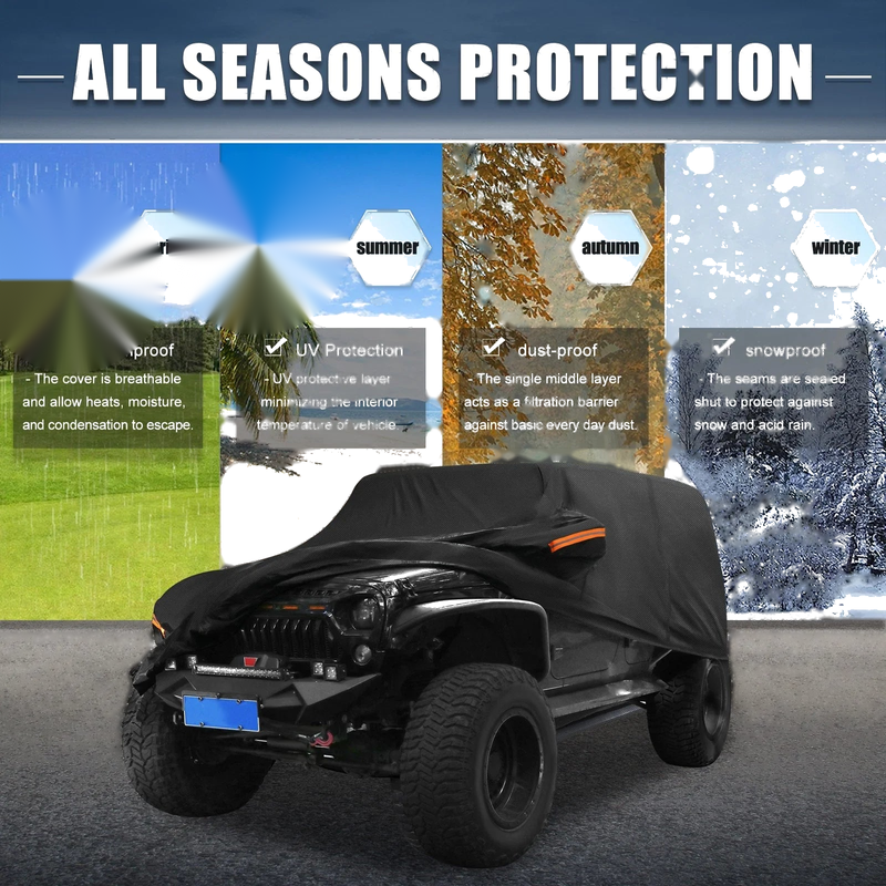 Jeep Wrangler JK 2007-2017 Waterproof Aluminum Film Car Cover