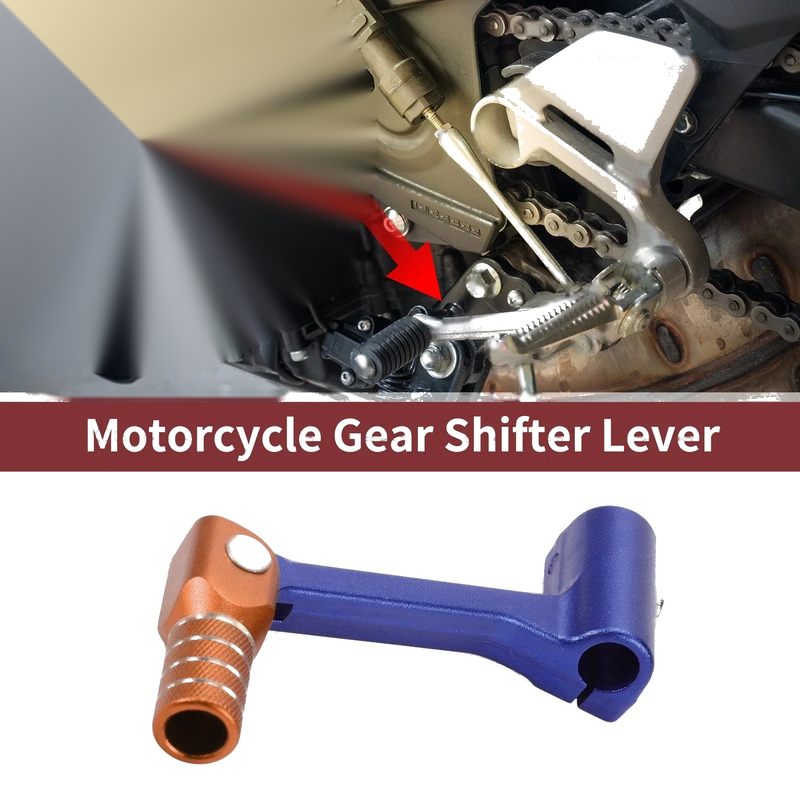 Bosuer Cheetah Blue Orange Foldable Gear Shifter Lever