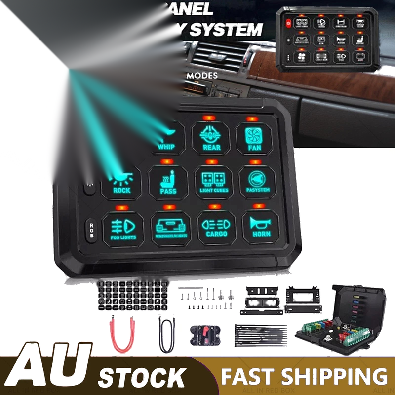 Truck SUV UTE 12 Gang LED Control Panel 12V 24V 100A