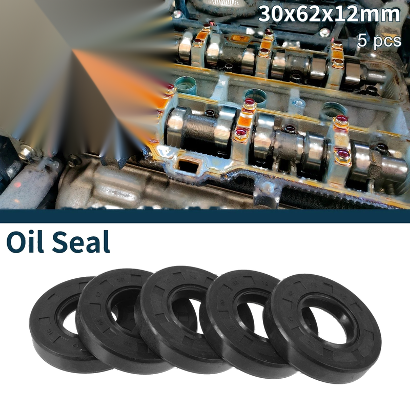 Oil Seal 30x62x12mm Seal Ring Rotary Shaft NBR Rubber 5 pcs