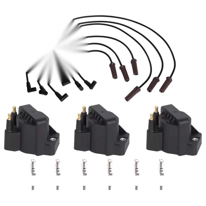 Buick Lucerne 3.8L 96-08 6x Spark Plug+3x DR39 Ignition Coil +6x Wires