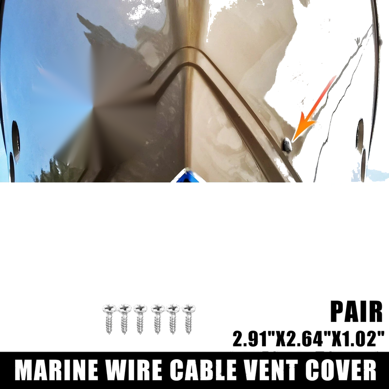 Make Model 1 Pair Marine Boat Transducer Cap Clam Shell Vent Wire Cover White