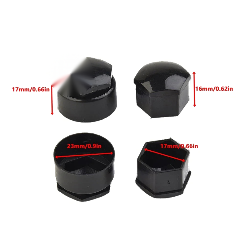Opel Black Wheel Nut Bolt Cover Cap / Pack of 24x 17MM /