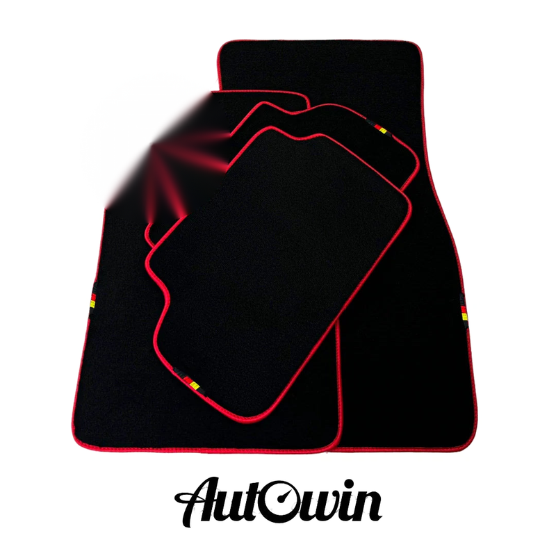 BMW Z3 E36 Hatchback Coupe 1998-2002 Red Trim AutoWin Black Car Mats
