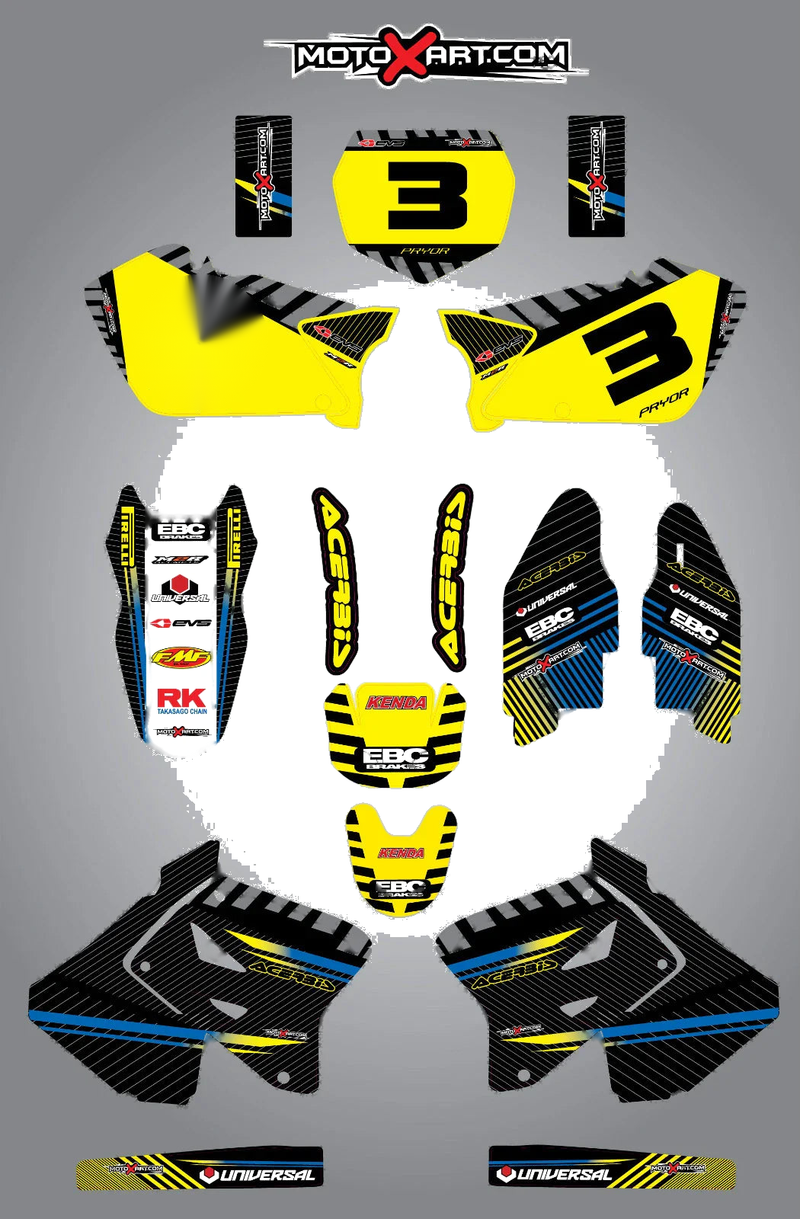 Suzuki RM 125 250 Custom Graphic Kit - Factory Style (2001-2015)