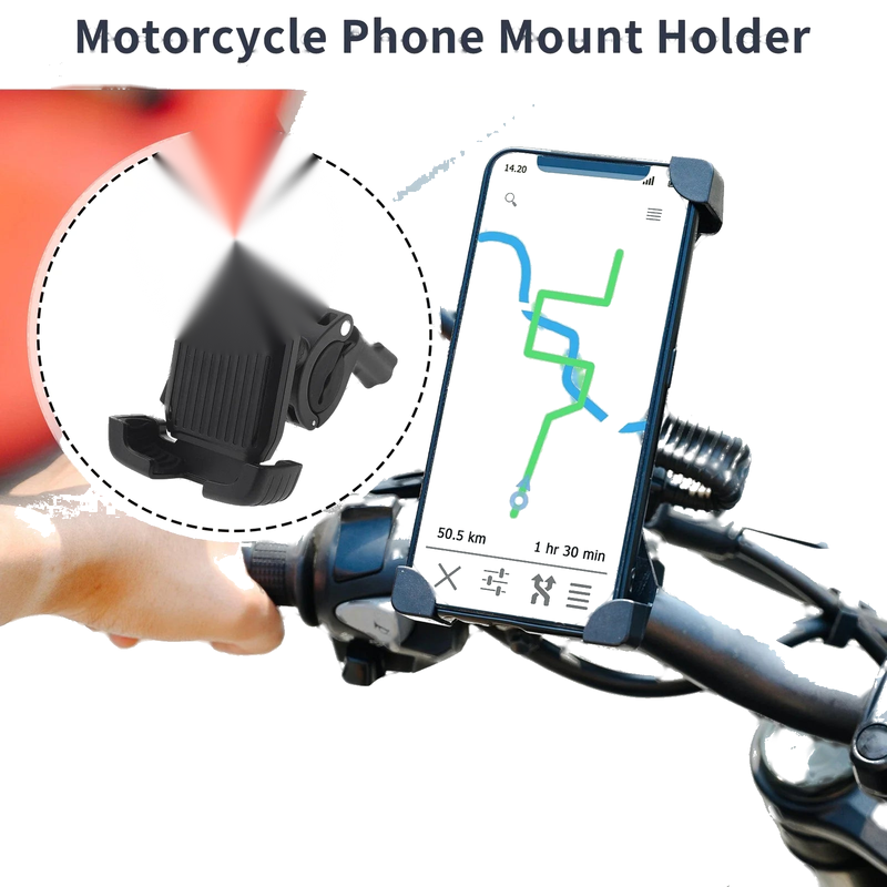 Motorcycle Phone Mount Holder / 4.7-7.2 in / Handlebar Mount