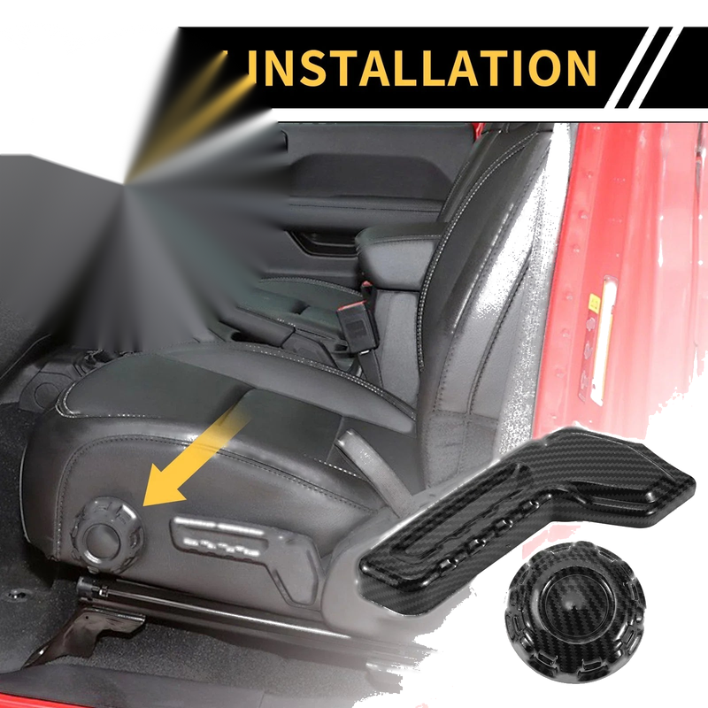 Jeep Gladiator Carbon Fiber Seat Adjustment Button Cover Trim (2019-2023)