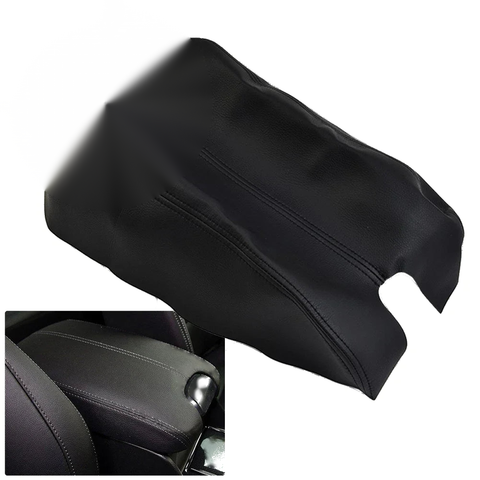 Black Car Leather Armrest Center Console Lid Cover (2008–2012)