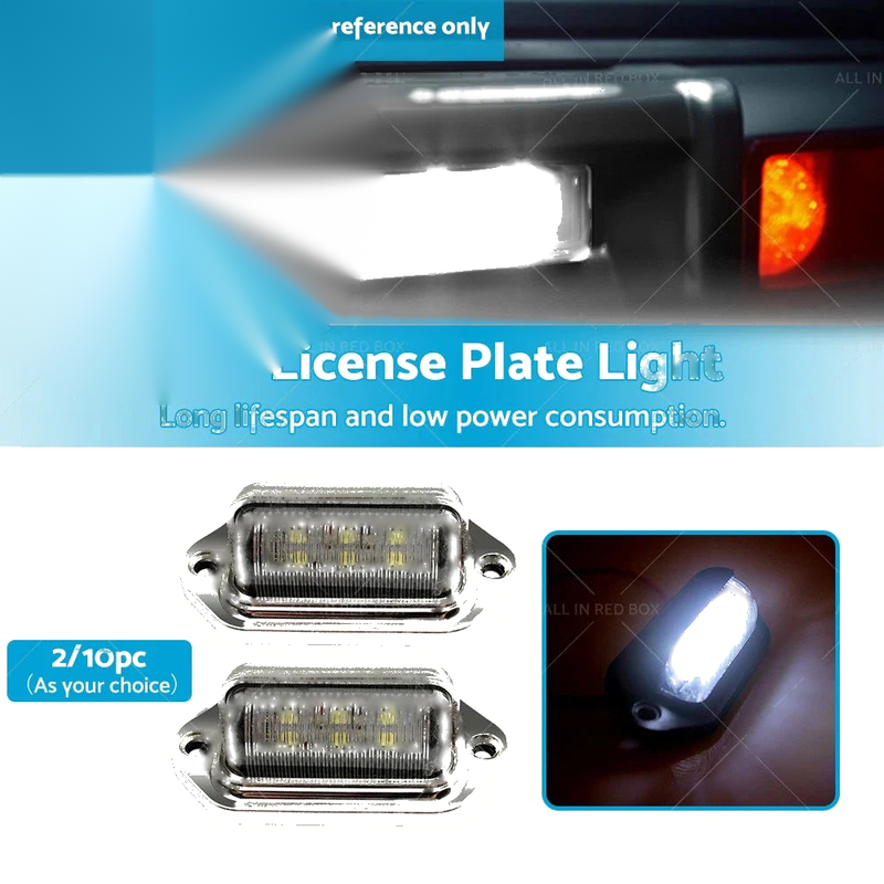 Truck SUV Trailer Lorry 6 LED License Plate Light Lamps