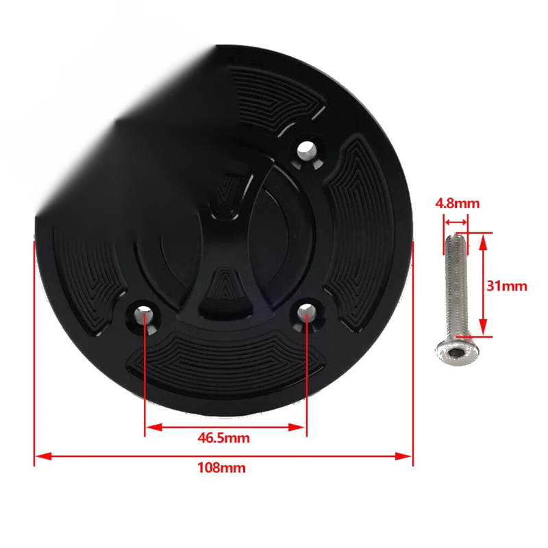 APRILIA RSV1000 (2004-2008) Tuono V4R (2011-2017) RSV4 R Black Fuel Gas Tank Cap Cover