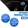 Toyota RAV4 4 Pcs Aluminum Alloy Blue AC Switch Knob Cover Trim (2019–2022)