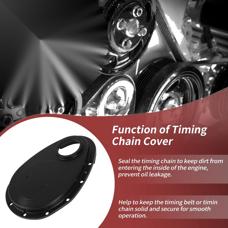 Chevy SBC Polished Aluminum Timing Chain Cover Kit With Gaskets And Bolts